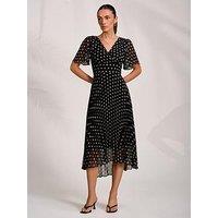 Jolie Moi Pleated Chiffon Maxi Dress - Black