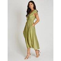 Little Mistress Linen Midaxi Dress - Lime