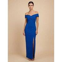 Little Mistress Cobalt Bardot Maxi Dress - Blue