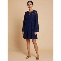 Little Mistress Crochet Mini Dress - Navy