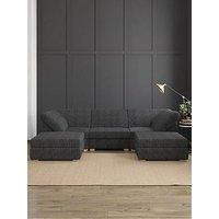 Aspire Nestle U Shaped Sofa - Faux Fur