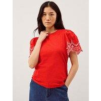 Monsoon Bree Broderie Jersey Tshirt