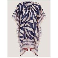 Monsoon Paloma Print Mini Kaftan - Blue