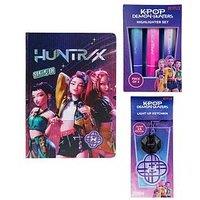 K-Pop Demon Hunters Notebook, Highlighters, And Light Up Keychain Bundle
