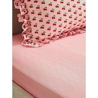 Copenhagen Home Pyjama Stripe Fitted Sheet Coral
