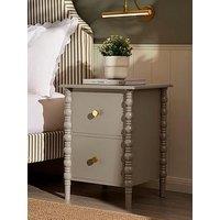 Dusk Bonnie Bobbin 2 Drawer Bedside Table - Taupe