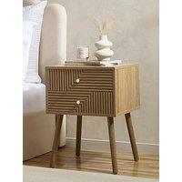 Dusk Dora 2 Drawer Nightstand - Light Wood