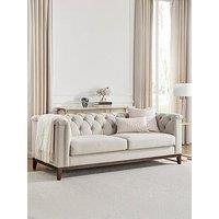 Dusk Chesterfield 3 Seater Sofa - Stone