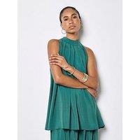 Apricot Pleat Detail Tunic Top