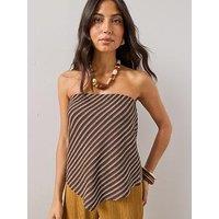 The Very Collection Textured Bandeau Co-Ord Top - Stripe