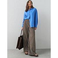 The Very Collection Textured Wide Leg Co-Ord Trousers-Stripe