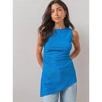 The Very Collection Longline Asymmetric Tunic Top- Blue