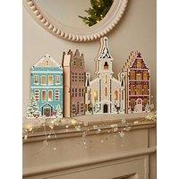 The Very Collection Prelit Wooden Christmas Village Decoration