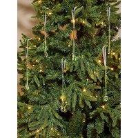 The Very Collection Set Of 6 Clear Glass Icicle Hanging Christmas Tree Ornaments