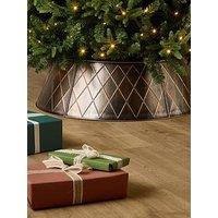 The Very Collection Metal Christmas Tree Skirt & With Diamond Embossed Design - Bronze
