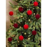 The Very Collection Bumper & Pack Of 50 Flocked Christmas Tree Baubles - Red