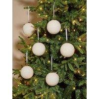 The Very Collection Set Of 6 Pearl Christmas Tree & Baubles