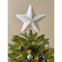 The Very Collection White Fluffy Star Christmas Tree Topper