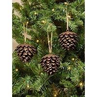 The Very Collection Set Of 3 Antique Gold Pinecone Hanging Christmas Tree & Decorations