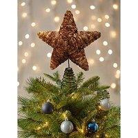 The Very Collection Rattan Star Christmas Tree Topper