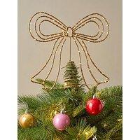 The Very Collection Led & Metal Bow Christmas Tree Topper - 25 & Cm