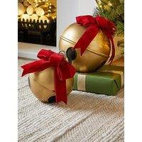 The Very Collection Set Of 2 Plastic Christmas & Bell Ornament Decorations - Gold