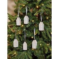 The Very Collection Set Of 6 Ceramics House Christmas Tree Baubles