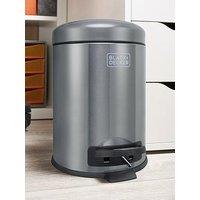 Black & Decker B+D 5L Dome Lid Pedal Bin - Dark Stainless Steel