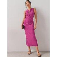 The Very Collection Cut Out Draped Dress - Purple