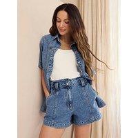 Michelle Keegan Denim Shorts - Mid Wash