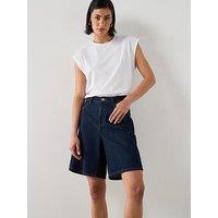 Mango Short-Sleeved T-Shirt With Shoulder Pads - White