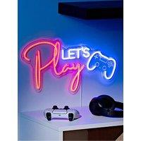 Hestia Signography Neon Collection Wall Sign With Usb - Let'S Play