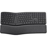 Trust Keyra Ergonomic Multi-Device Wireless Keyboard For Pc/ Laptop - Uk Layout, Black