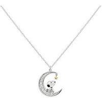 Snoopy Peanuts Stone Set Moon Necklace - Multi