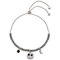 Disney Brass Nightmare Before Christmas Jack Charm Beaded Lariat Bracelet