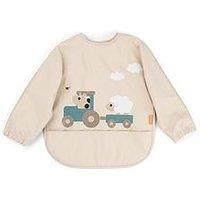 Done By Deer Sleeved Pocket Bib Tiny Farm Sand