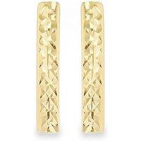 The Love Collection 9Ct Yellow Gold Diamond Cut Bar Drop Earring