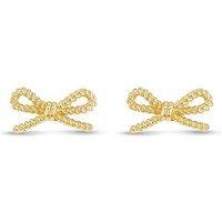 The Love Collection 9Ct Yellow Gold Twisted Bow Stud Earrings