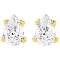 The Love Collection 9Ct Yellow Gold 5Mm X 6Mm Pear White Cz Stud Earrings