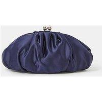 Accessorize Ruched Satin Clip Frame Clutch Bag