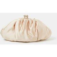 Accessorize Ruched Satin Clip Frame Clutch Bag