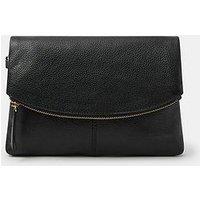 Accessorize Curved Foldover Leather Wristlet Bag