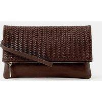 Accessorize Woven Leather Clutch Bag