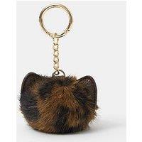 Accessorize Animal Print Pom Bag Charm