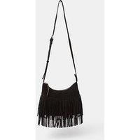 Accessorize Fringe Suede Crossbody Bag