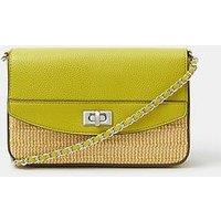 Accessorize Twistlock Raffia Crossbody Bag