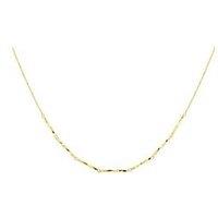 The Love Collection 9Ct Yellow Gold Trace 11Mm X 1.25Mm Diamond Cut Bar Necklace 43Cm/17'-46Cm/18'