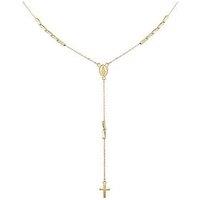 The Love Collection 9Ct Yellow Gold Rosary Necklet 43Cm/17'-46Cm/18'