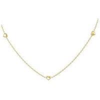 The Love Collection 9Ct Yellow Gold 3 Heart Necklet 43Cm/17'-46Cm/18'