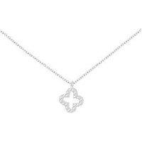 The Love Collection 9Ct White Gold 1Mm Cz Petal Necklace Adjustable 43Cm/17' - 46Cm/18'